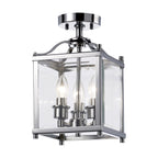 Diyas Aston 3 Light Semi Flush Ceiling Light in Polished Chrome with Glass