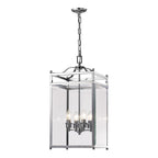 Diyas Aston 4 Light Pendant Light in Polished Chrome with Glass