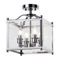 Diyas Aston 4 Light Semi Flush Ceiling Light in Polished Chrome with Glass