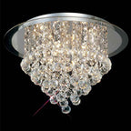 Diyas Atla 6 Light Ceiling Light in Polished Chrome with Acrylic Trim and Black Crystal