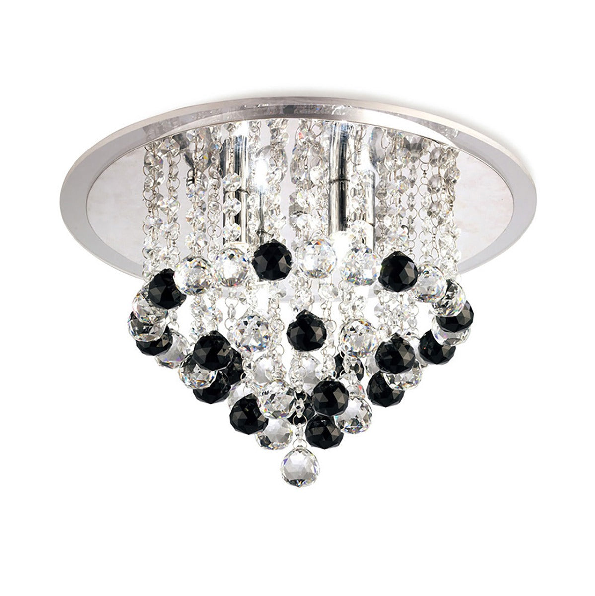 Diyas Atla 6 Light Ceiling Light in Polished Chrome with Acrylic Trim and Crystal