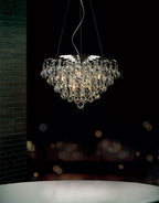 Diyas Atla 8 Light Pendant Light in Polished Chrome with Crystal
