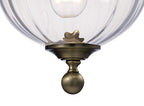 Diyas Aubrey 1 Light Pendant Light in Antique Brass with Glass