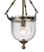 Diyas Aubrey 1 Light Pendant Light in Antique Brass with Glass
