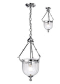 Diyas Aubrey 1 Light Pendant Light in Polished Chrome with Glass