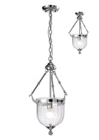Diyas Aubrey 1 Light Pendant Light in Polished Chrome with Glass