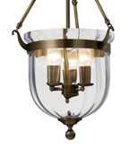 Diyas Aubrey 3 Light Pendant Light in Antique Brass with Glass