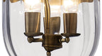 Diyas Aubrey 3 Light Pendant Light in Antique Brass with Glass