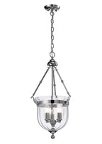Diyas Aubrey 3 Light Pendant Light in Polished Chrome with Glass