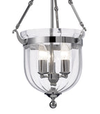 Diyas Aubrey 3 Light Pendant Light in Polished Chrome with Glass