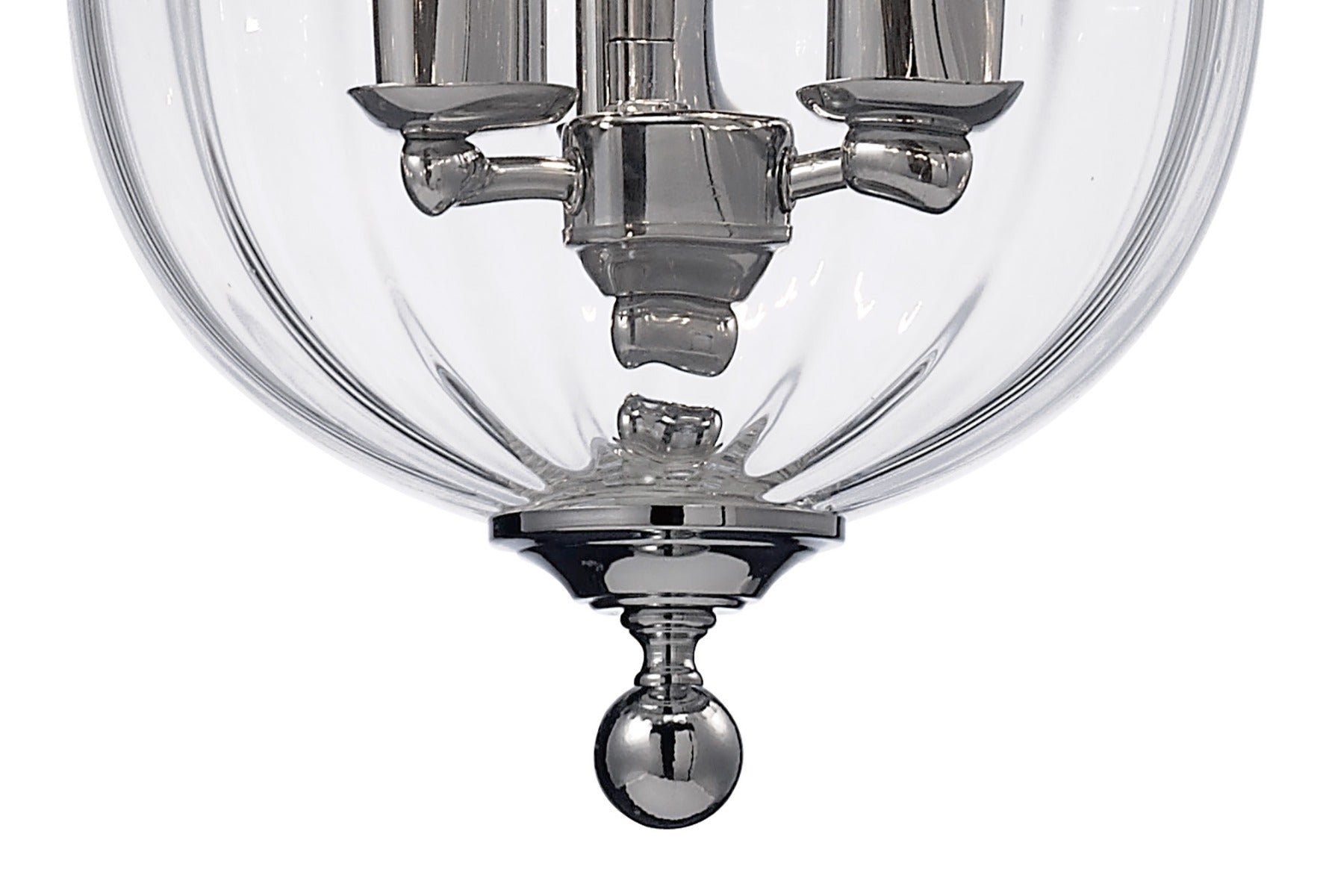 Diyas Aubrey 3 Light Pendant Light in Polished Chrome with Glass