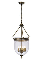 Diyas Aubrey 4 Light Pendant Light in Antique Brass with Glass