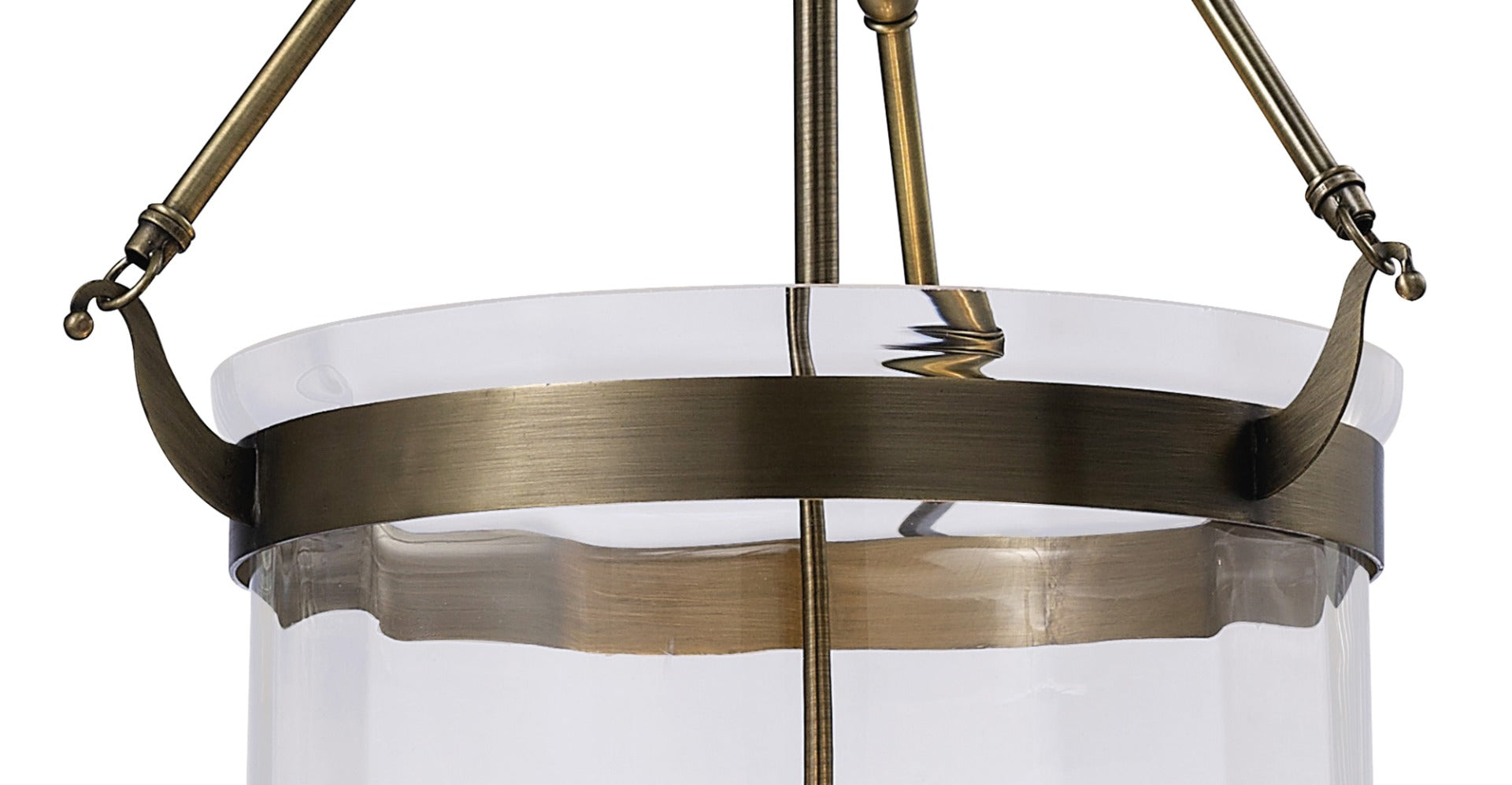 Diyas Aubrey 4 Light Pendant Light in Antique Brass with Glass