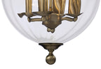 Diyas Aubrey 4 Light Pendant Light in Antique Brass with Glass