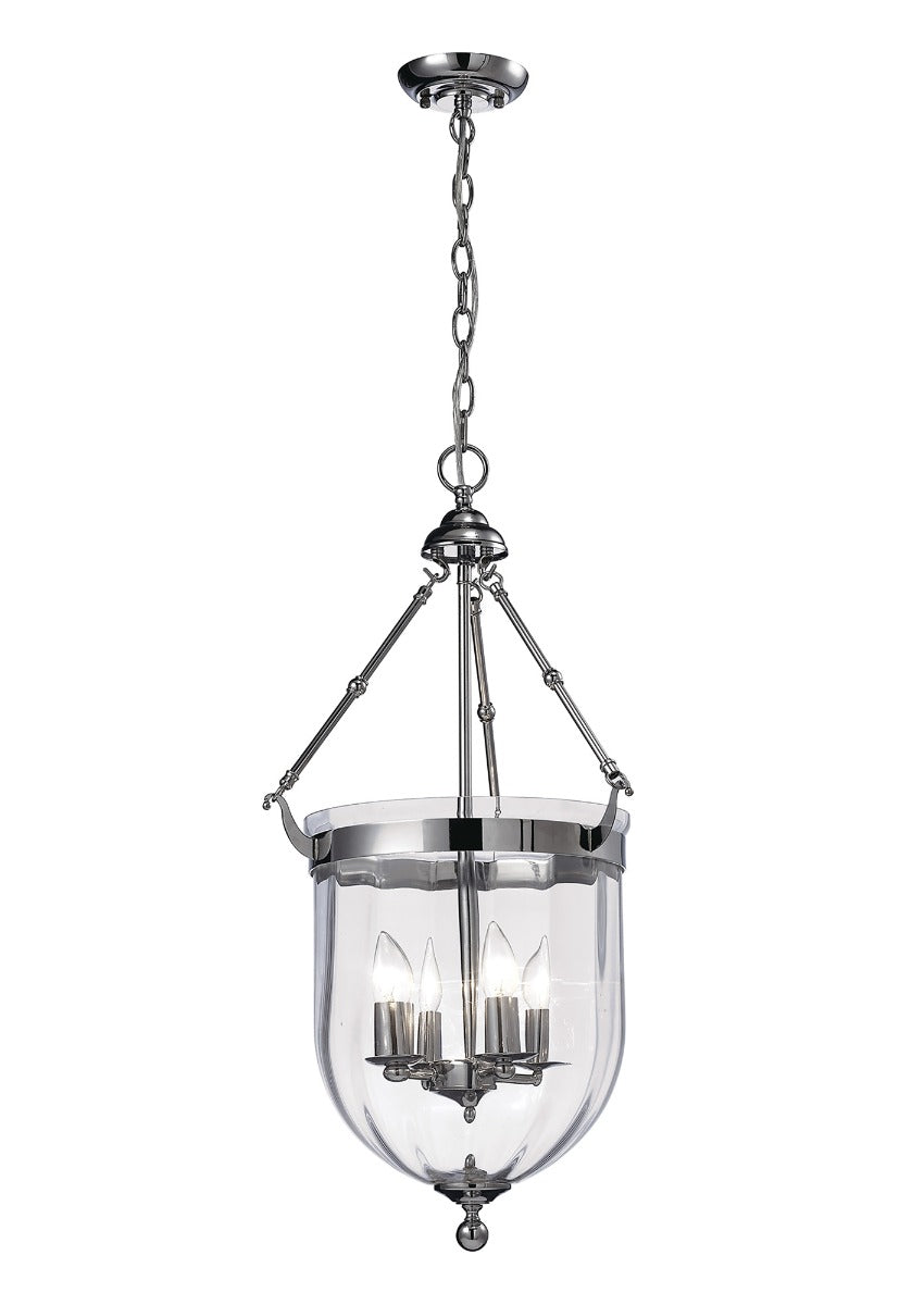Diyas Aubrey 4 Light Pendant Light in Polished Chrome with Glass