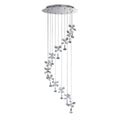 Diyas Aviva 12 Light Spiral Pendant Light in Polished Chrome with Crystal