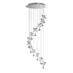 Diyas Aviva 12 Light Spiral Pendant Light in Polished Chrome with Crystal