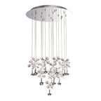 Diyas Aviva 16 Light Pendant Light in Polished Chrome with Crystal