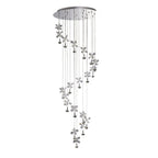 Diyas Aviva 20 Light Spiral Pendant Light in Polished Chrome with Crystal