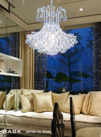 Diyas Bask 6 Light Round Pendant Light in Polished Chrome with Crystal