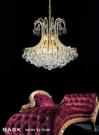 Diyas Bask 6 Light Round Pendant Light in Polished Chrome with Crystal