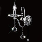 Diyas Bianco 1 Light Switched Wall Light in Polished Chrome with Crystal