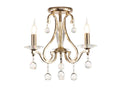 Diyas Bianco 3 Light Crystal Chandelier in French Gold
