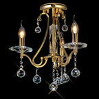 Diyas Bianco 3 Light Crystal Chandelier in French Gold