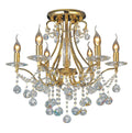 Diyas Bianco 6 Light Semi Flush Ceiling Light in French Gold with Crystal