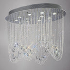 Diyas Camilla 10 Light Oval Ceiling Light in Polished Chrome with Crystal