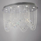 Diyas Camilla 12 Light Oval Ceiling Light in Polished Chrome with Crystal