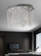 Diyas Camilla 12 Light Oval Ceiling Light in Polished Chrome with Crystal