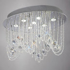 Diyas Camilla 7 Light Oval Ceiling Light in Polished Chrome with Crystal