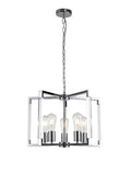 Diyas Canto 5 Light Pendant Light in Polished Nickel with Acrylic Frame