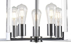 Diyas Canto 5 Light Pendant Light in Polished Nickel with Acrylic Frame
