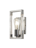 Diyas Canto Single Wall Light in Polished Nickel with Acrylic Frame