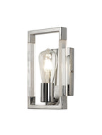 Diyas Canto Single Wall Light in Polished Nickel with Acrylic Frame