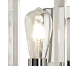 Diyas Canto Single Wall Light in Polished Nickel with Acrylic Frame