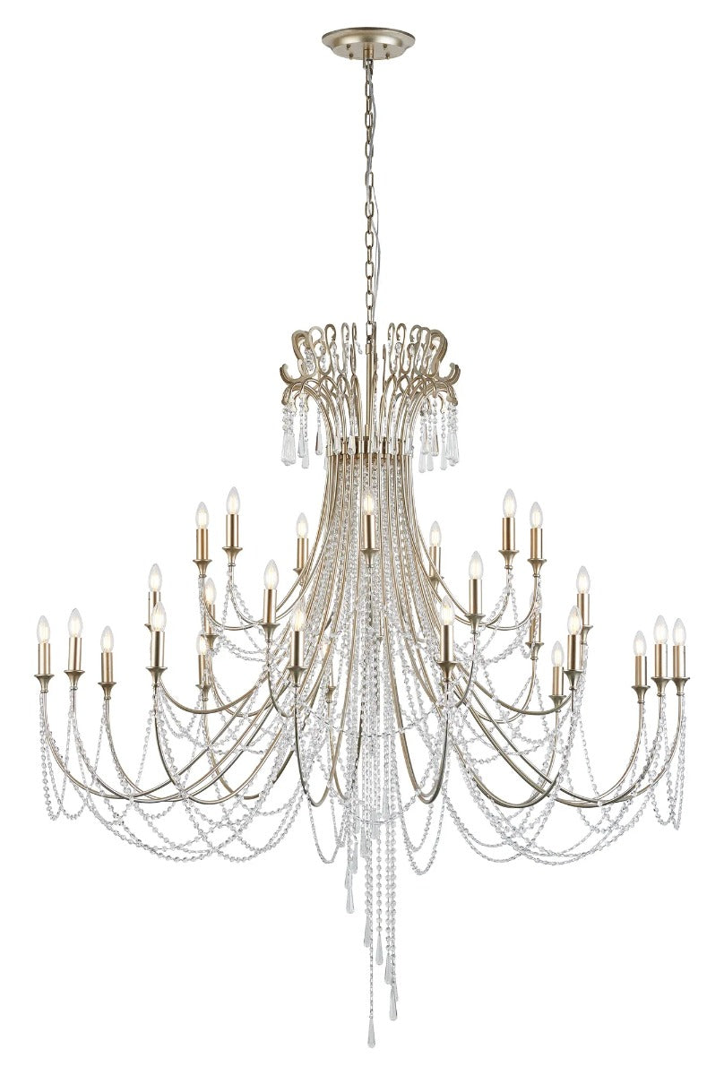 Diyas Celine 28 Light Chandelier in Aged Silver with Clear Crystal