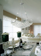 Diyas Cesto 10 Light Pendant Light in Polished Chrome with Crystal