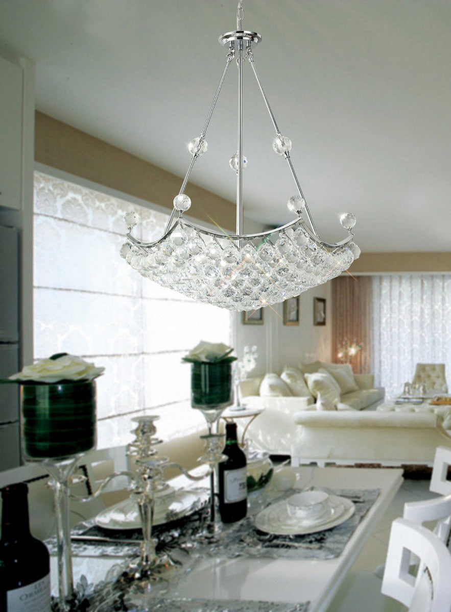 Diyas Cesto 10 Light Pendant Light in Polished Chrome with Crystal