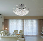 Diyas Cesto 4 Light Semi Flush Ceiling Light in Polished Chrome with Crystal