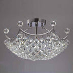 Diyas Cesto 6 Light Semi Flush Ceiling Light in Polished Chrome with Crystal