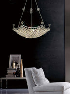 Diyas Cesto Large 12 Light Pendant Light in Polished Chrome with Crystal