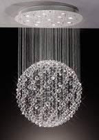 Diyas Colorado 13 Light Large Sphere Pendant Light in Polished Chrome with Crystal