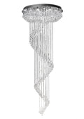 Diyas Colorado 24 Light Multi-Spiral Pendant Light in Polished Chrome with Crystal
