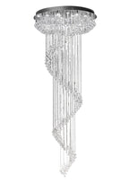 Diyas Colorado 24 Light Multi-Spiral Pendant Light in Polished Chrome with Crystal