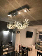 Diyas Colorado 4 Light Bar Pendant Light in Polished Chrome with Crystal