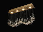 Diyas Colorado 4 Light Rectangular Pendant Light in French Gold with Crystal