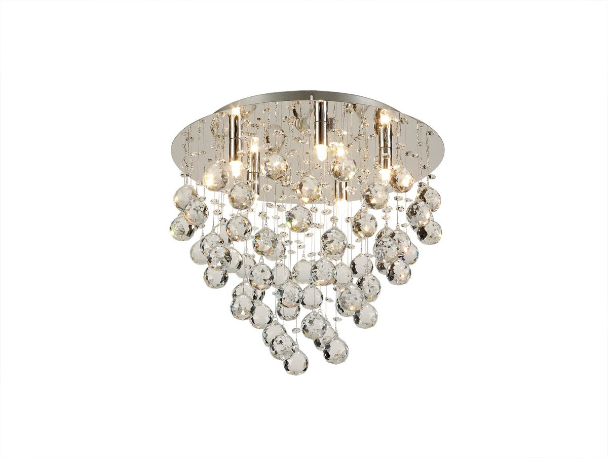 Diyas Colorado 5 Light Round Ceiling Light in Polished Chrome with Crystal